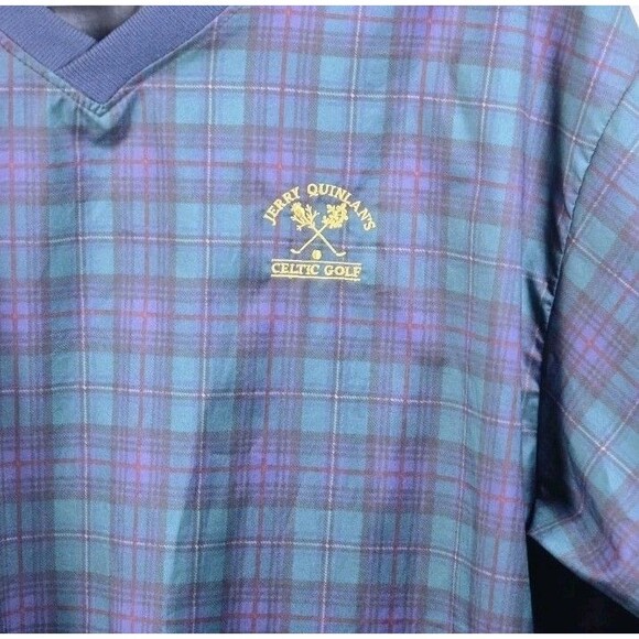Forrester's Men's XL 'Jerry Quinlan's Celtic Golf ' Plaid Pull Over Windbreaker - Picture 2 of 7